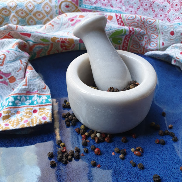 Mortar And Pestle - Marble - Pepper Hopper